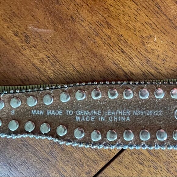 Blazin Roxx Mossy Oak Breakup Camo Leather Belt Size Small 38” end to end - Picture 10 of 13